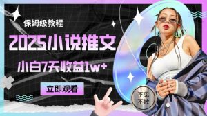 2025小说推文最新玩法，推文保姆级教程，小白7天收益1w+-木石资源网