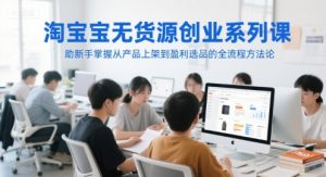 淘宝无货源创业系列课,助新手掌握从产品上架到盈利选品的全流程方法论-木石资源网
