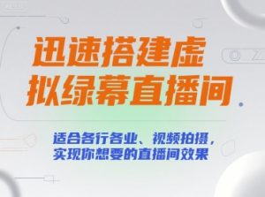 迅速搭建虚拟绿幕直播间,适合各行各业、视频拍摄,实现你想要的直播间效果-木石资源网