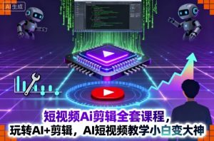 短视频Ai剪辑全套课程,玩转AI+剪辑,AI短视频教学小白变大神-木石资源网