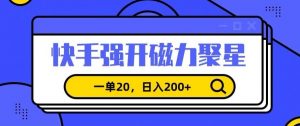 信息差赚钱项目，快手强开磁力聚星，一单20，日入200+【揭秘】-木石资源网