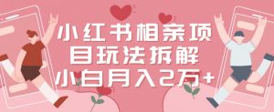小红书相亲项目玩法拆解,有人通过这个副业项目做到了月收入2万多【揭秘】-木石资源网