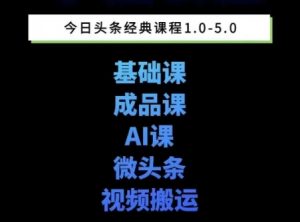 头条图文课1-5期教你头条图文写作、微头条、视频搬运变现，适合新手快速起号玩法-木石资源网