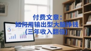 付费文章:如何用输出型大脑挣钱(三年收入翻倍)-木石资源网