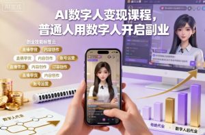 AI数字人变现课程,普通人用数字人开启副业-木石资源网