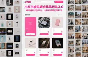 小红书虚拟矩阵玩法3.0，铺货铺笔记型打法，少款狂怼笔记型打法-木石资源网