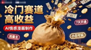 公众号冷门赛道，用AI做情感漫画，7天开通流量主，操作简单，小白可玩-木石资源网