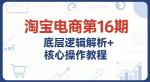 淘宝电商第16期,底层逻辑解析+核心操作教程,运营、推广提升能力的必学课程+配套资料-木石资源网