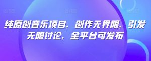 纯原创音乐项目,创作无界限,引发无限讨论,全平台可发布【揭秘】-木石资源网