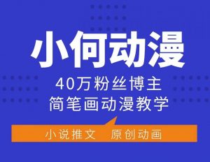 小何动漫简笔画动漫教学,40万粉丝博主课程,可做伙伴计划、分成计划、接广告等-木石资源网
