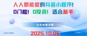 人人都能做的抖音小程序，0门槛0成本，适合新手-木石资源网