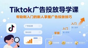 Tiktok广告投放导学课,帮助刚入门的新人掌握广告投放技巧-木石资源网