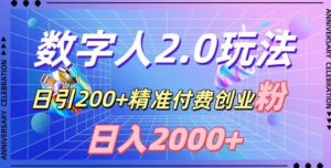 利用数字人软件,日引200+精准付费创业粉,日变现2000+【揭秘】-木石资源网