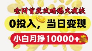 全网首发爆火夜校,0投入,当日变现,小白轻松月入1w+【揭秘】-木石资源网