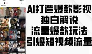 AI打造爆款影视独白解说,流量爆款玩法,引爆短视频流量-木石资源网