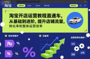 淘宝开店运营教程直通车,从基础到进阶,提升店铺流量,转化率和整体运营效率(更新11月)-木石资源网