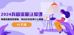 2024抖音流量认知课:掌握流量底层逻辑,明白应该选择什么赛道 (43节课)-木石资源网