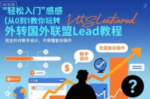 国外联盟賺美刀项目,从0到1教你玩转国外联盟Lead教程,纯新手可操作性100%-木石资源网