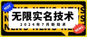 无限实名技术(2024年7月新技术)，最新技术最新口子，外面收费888-3688的技术-木石资源网