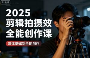 2025剪辑拍摄特效全能创作课,零基础到全能创作-木石资源网