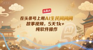 在头条号上用AI生民间故事视频,5天1k+,纯软件操作-木石资源网