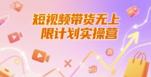 短视频带货无上限计划实操营,新人短视频带货工具流养号破播文案运营篇课程-木石资源网