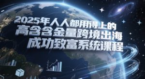 2025年人人都用得上的高含金量跨境出海成功致富系统课程-木石资源网