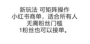 可矩阵操作,小红书商单新玩法,适合所有人,无需粉丝门槛,1粉丝也可以接单-木石资源网