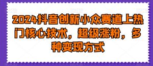 2024抖音创新小众赛道上热门核心技术,超级涨粉,多种变现方式【揭秘】-木石资源网
