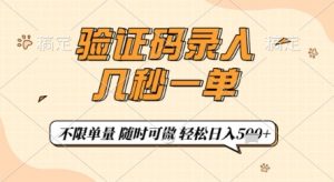 验证码录入,几秒钟一单,只需一部手机即可开始,随时随地可做,每天5张+【揭秘】-木石资源网