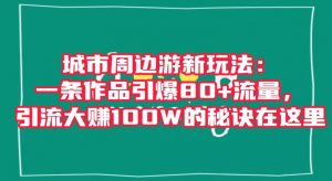 城市周边游新玩法:一条作品引爆80+流量,引流大赚100W的秘诀在这里【揭秘】-木石资源网