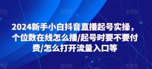 2024新手小白抖音直播起号实操,个位数在线怎么播/起号时要不要付费/怎么打开流量入口等-木石资源网