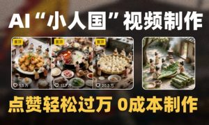 爆款1000W+播放微缩景观迷你小人国AI视频0成本制作全流程教学-木石资源网