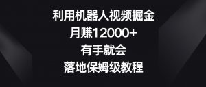 利用机器人视频掘金,月赚12000+,有手就会,落地保姆级教程【揭秘】-木石资源网