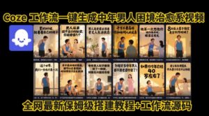 coze工作流一键生成”中年男人困境扎心高涨粉高播放量图文视频”保姆级拆解教程,无需剪辑,无需拍摄写文案-木石资源网