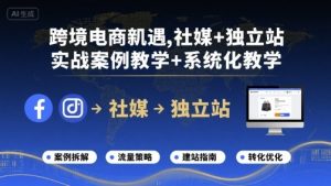 跨境电商新机遇,社媒+独立站,实战案例教学+系统化教学-木石资源网