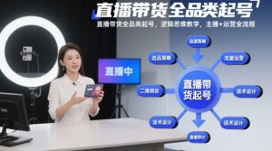 直播带货全品类起号,逻辑思维教学,主播+运营全流程-木石资源网