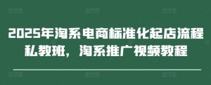 2025年淘系电商标准化起店流程私教班,淘系推广视频教程-木石资源网