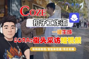 Coze扣子智能体工作流一键生成“SORA2街头采访“短视频,全流程保姆级教学-木石资源网