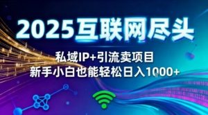2025网创尽头王炸项目！私域IP+精准引流，新手小白在家躺賺日入1k，零经验也能上手【揭秘】-木石资源网