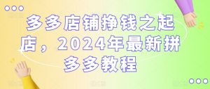 多多店铺挣钱之起店，2024年最新拼多多教程-木石资源网