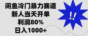闲鱼冷门暴力赛道,新人当天开单,利润80%,日入1k+【揭秘】-木石资源网