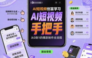 AI短视频创富学习,手把手教会你制作AI短视频-木石资源网