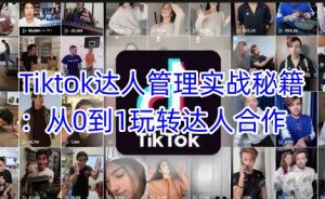 Tiktok达人管理实战秘籍:从0到1玩转达人合作-木石资源网