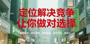 定位解决竞争，让你做对选择，复制成功，选对赛道，选对品类，选对平台，选对人-木石资源网