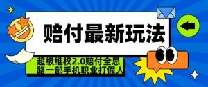 超级维权2.0全新玩法，2024赔付全思路职业打假一部手机搞定【仅揭秘】-木石资源网