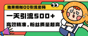 独家解密QQ里的引流密码,高效精准,实测单日加100+创业粉【揭秘】-木石资源网