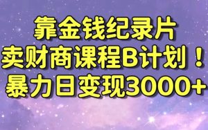 财经纪录片联合财商课程的变现策略,暴力日变现3000+,喂饭级别教学【揭秘】-木石资源网