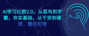 AI学习社群2.0,从菜鸟到学霸,夯实基础,从干货到硬货,重在应用-木石资源网